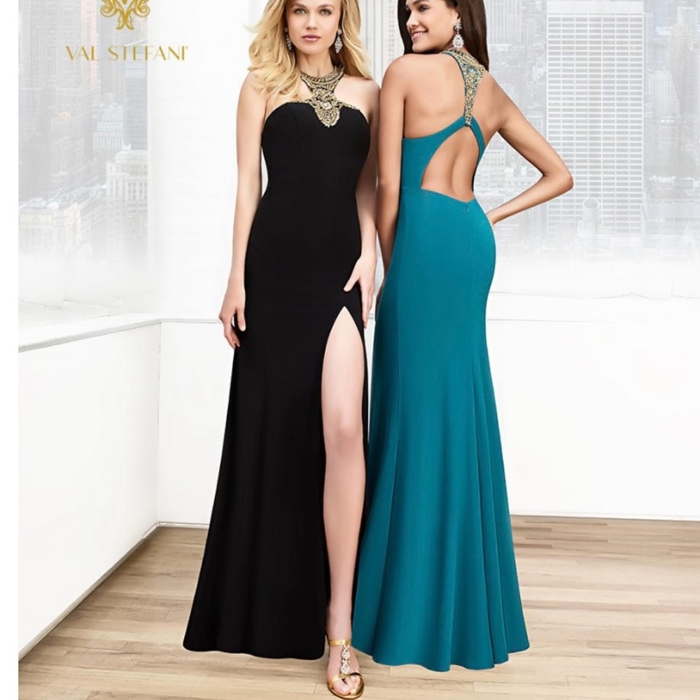 Teal prom dress
